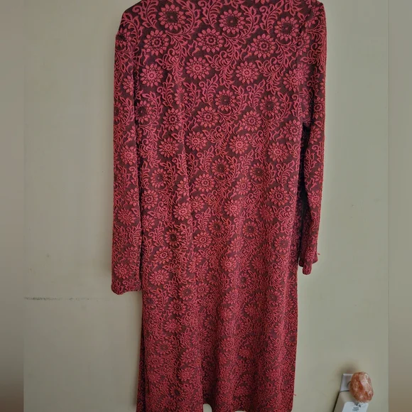 LuLaRoe | Sarah Cardigan | M | Duster | Rust | Textured | Mid-Calf | Floral - Picture 2 of 7